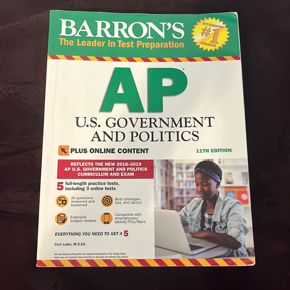 AP Government and Politics AP Test Prep Textbook 11th Edition